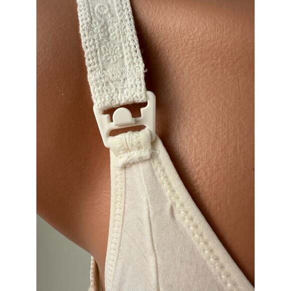 Cake Lingerie Balcony Style Flexible Wire Embroidery White Nursing Bra  Size 36D - Picture 7 of 16